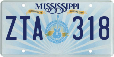 MS license plate ZTA318
