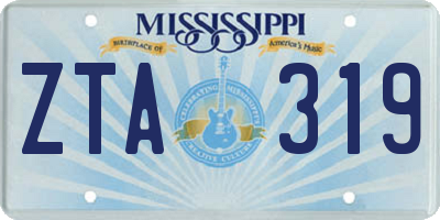 MS license plate ZTA319