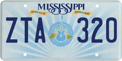 MS license plate ZTA320