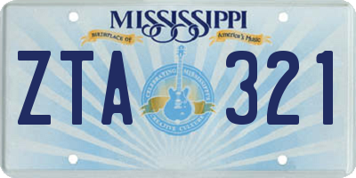 MS license plate ZTA321