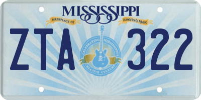 MS license plate ZTA322