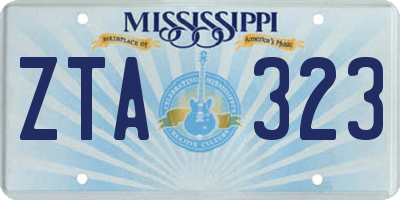 MS license plate ZTA323