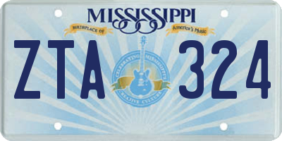 MS license plate ZTA324