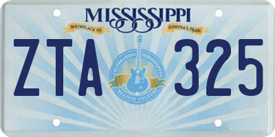 MS license plate ZTA325