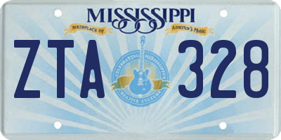 MS license plate ZTA328