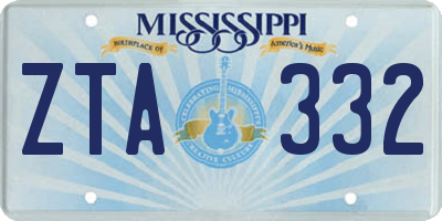 MS license plate ZTA332
