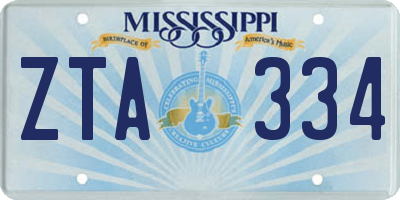 MS license plate ZTA334