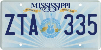 MS license plate ZTA335