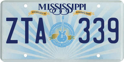 MS license plate ZTA339
