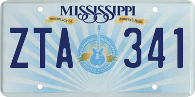 MS license plate ZTA341