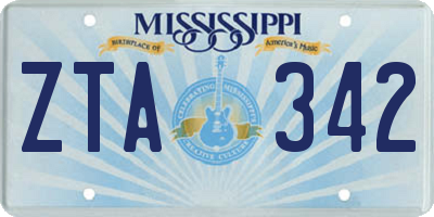 MS license plate ZTA342
