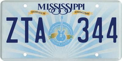 MS license plate ZTA344