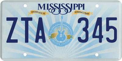 MS license plate ZTA345