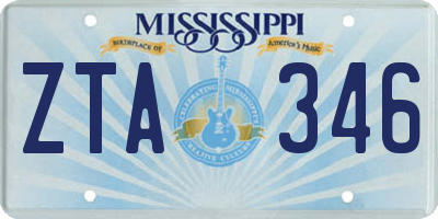 MS license plate ZTA346