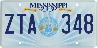 MS license plate ZTA348