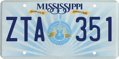 MS license plate ZTA351