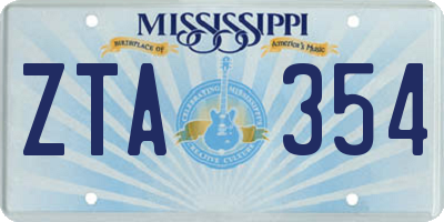 MS license plate ZTA354