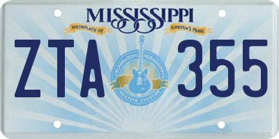MS license plate ZTA355