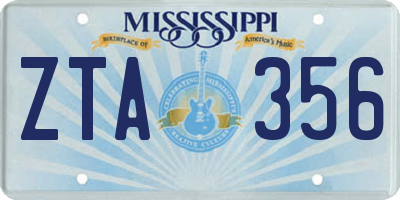 MS license plate ZTA356