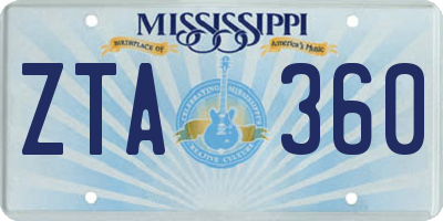 MS license plate ZTA360