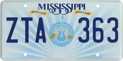 MS license plate ZTA363