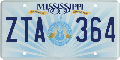 MS license plate ZTA364