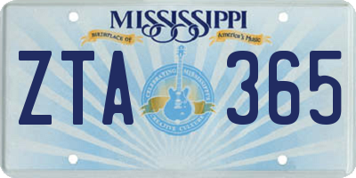MS license plate ZTA365