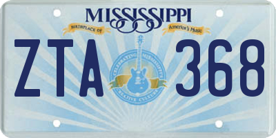 MS license plate ZTA368