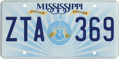 MS license plate ZTA369