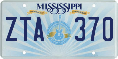 MS license plate ZTA370
