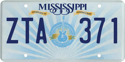 MS license plate ZTA371