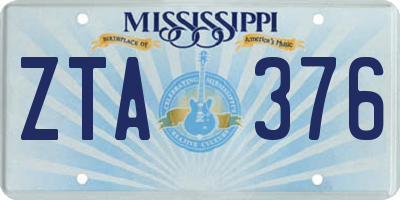 MS license plate ZTA376