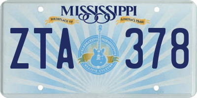 MS license plate ZTA378