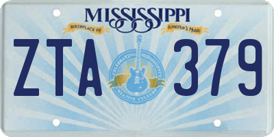 MS license plate ZTA379