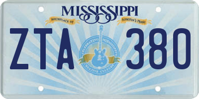 MS license plate ZTA380