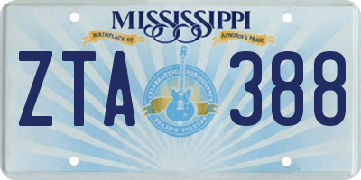 MS license plate ZTA388