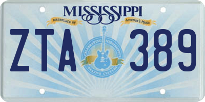 MS license plate ZTA389