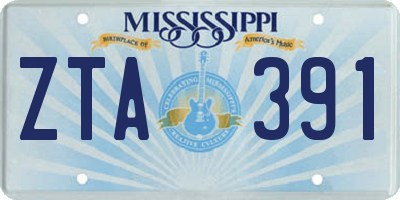 MS license plate ZTA391