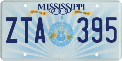 MS license plate ZTA395