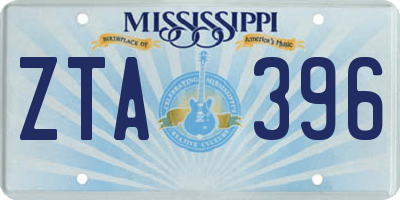 MS license plate ZTA396