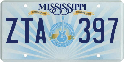 MS license plate ZTA397