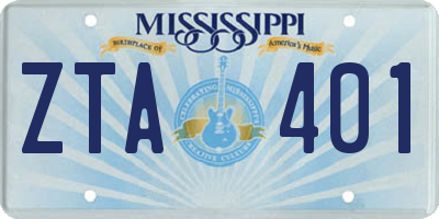 MS license plate ZTA401