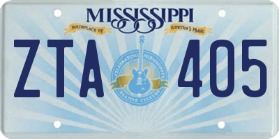 MS license plate ZTA405