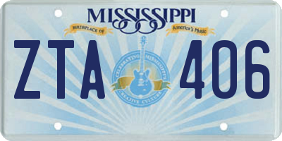MS license plate ZTA406