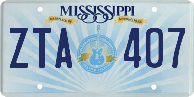 MS license plate ZTA407