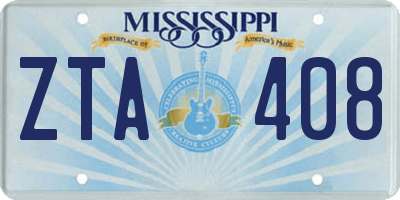 MS license plate ZTA408