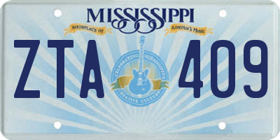 MS license plate ZTA409