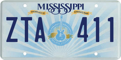 MS license plate ZTA411