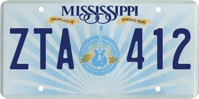 MS license plate ZTA412