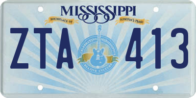 MS license plate ZTA413
